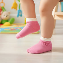 Pink & White Soft Ankle Socks for Kids (1 Pair) - justgrabit.in | Just Grab It