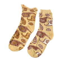 Beige Paisley Printed Fashion Socks (1 Pair) - justgrabit.in | Just Grab It