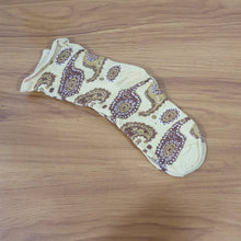 Beige Paisley Printed Fashion Socks (1 Pair) - justgrabit.in | Just Grab It