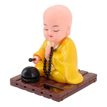 Yellow Solar Powered Sitting Buddha Statue (1 Pc / Medium) - justgrabit.in | Just Grab It