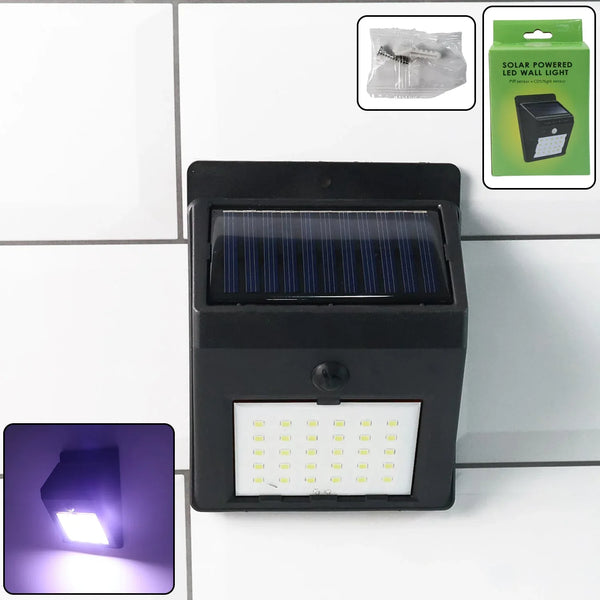 Solar Powered LED Wall Light - (1 Pc) - justgrabit.in | Just Grab It