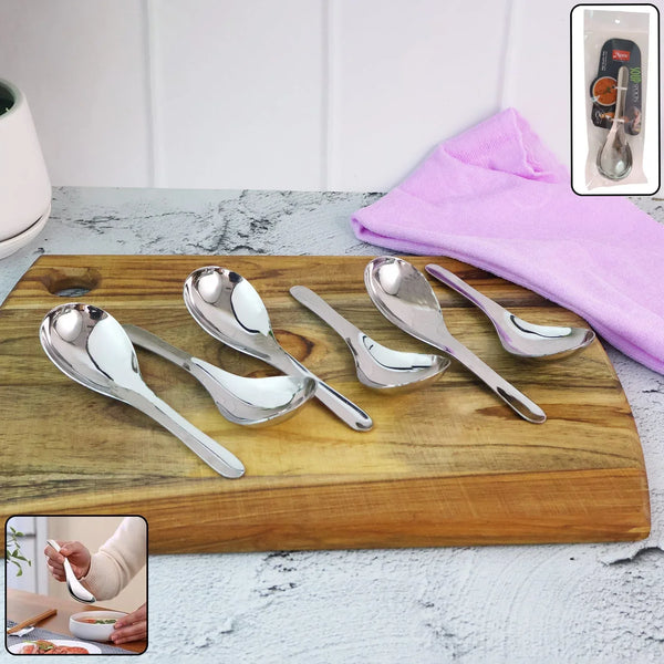 Apex Premium Stainless Steel Soup Spoon Set – 6 Pieces - justgrabit.in | Just Grab It