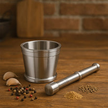 Heavy Duty Stainless Steel Mortar and Pestle Set for Kitchen, Khalbatta Set (2 Pc Set) - Justgrabit Inc.