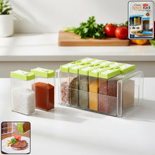 Classic Transparent Spice Rack with Stand – 12 Piece - justgrabit.in | Just Grab It