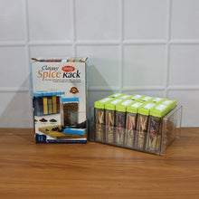 Classic Transparent Spice Rack with Stand – 12 Piece - justgrabit.in | Just Grab It