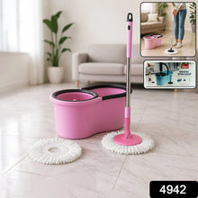 Quick Spin Mop With Steel Spin, Bucket Floor Cleaning, Easy Wheels & Big Bucket, Floor Cleaning Mop with Bucket - Justgrabit Inc.