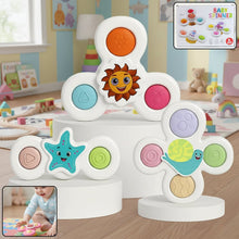 White Baby Spinner Toy Set – Sensory Suction Spin Toys (3 Pc Set) - justgrabit.in | Just Grab It