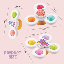 White Baby Spinner Toy Set – Sensory Suction Spin Toys (3 Pc Set) - justgrabit.in | Just Grab It