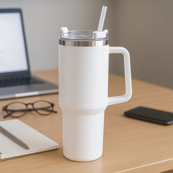 Premium Stainless Steel Vacuum Insulated Travel Mug Tumbler (890ML / 1 Pc / Mix Color) - justgrabit.in | Just Grab It