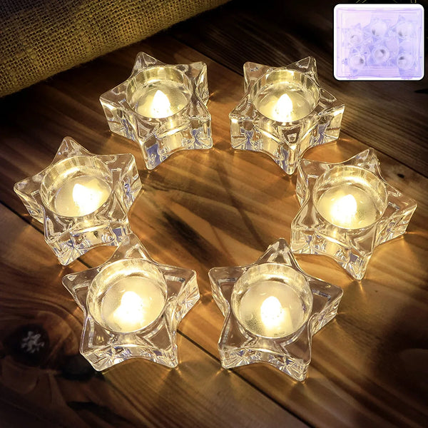 Flameless Star - Shaped LED Candles (6 Pc / Set) - justgrabit.in | Just Grab It