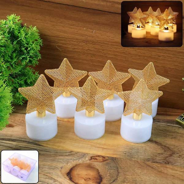 Set of 6 Decorative LED Star Candles - justgrabit.in | Just Grab It