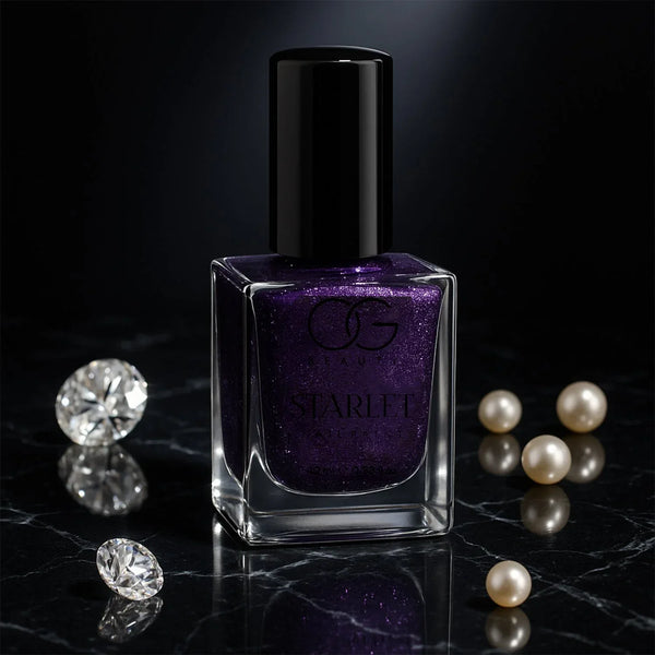 OG Beauty Purple Dazzle Starlet Glitter Nail Paint (10 ML / 1 Pc) - justgrabit.in | Just Grab It
