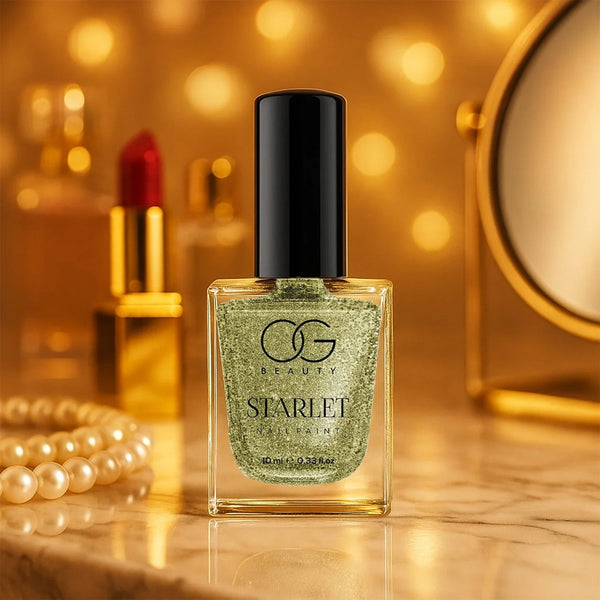 OG Beauty Sunshine Gold Starlet Glitter Nail Paint (10 ML / 1 Pc) - justgrabit.in | Just Grab It