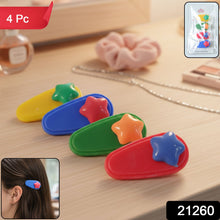 Colorful Star Design Decorative Hair Clip Set (4 Pc) - justgrabit.in | Just Grab It