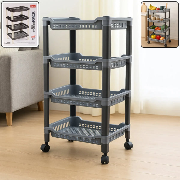 Apex 4 - Layer Big Multipurpose Plastic Storage Rack - justgrabit.in | Just Grab It