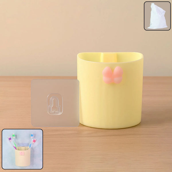 Premium Wall - Mounted Toothbrush Holder with Butterfly Design (1 Pc) - justgrabit.in | Just Grab It
