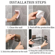 Wall - Mounted Corner Bathroom Storage Rack (1 Pc) - justgrabit.in | Just Grab It