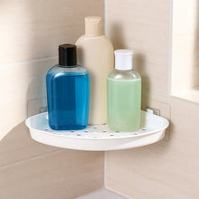 Self - Adhesive Corner Bathroom Shelf with Fast - Drain Holes (1 Pc) - justgrabit.in | Just Grab It