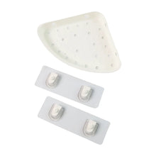 Self - Adhesive Corner Bathroom Shelf with Fast - Drain Holes (1 Pc) - justgrabit.in | Just Grab It