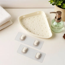 Self - Adhesive Corner Bathroom Shelf with Fast - Drain Holes (1 Pc) - justgrabit.in | Just Grab It