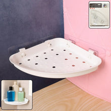 Self - Adhesive Corner Bathroom Shelf with Fast - Drain Holes (1 Pc) - justgrabit.in | Just Grab It