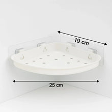 Self - Adhesive Corner Bathroom Shelf with Fast - Drain Holes (1 Pc) - justgrabit.in | Just Grab It