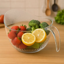 Supermom Multipurpose Transparent Plastic Bowl / Basket with Handle (1 Pc) - Justgrabit Inc.