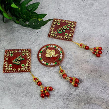 Decorative Wall Hanging Set with Shubh Labh and Ganesh Design (3 Pc) - justgrabit.in | Just Grab It