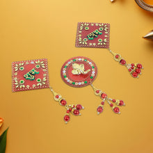 Decorative Wall Hanging Set with Shubh Labh and Ganesh Design (3 Pc) - justgrabit.in | Just Grab It
