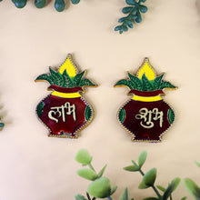 Shubh Labh Kalash Shaped Wall Hangings (2 Pc) - justgrabit.in | Just Grab It