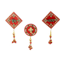 Decorative Wall Hanging Set with Shubh Labh and Ganesh Design (3 Pc) - justgrabit.in | Just Grab It