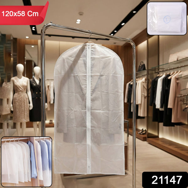 Transparent Garment Cover Bag (120 × 58 cm, 1 Pc) - justgrabit.in | Just Grab It