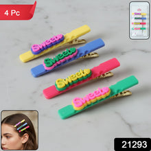 Sweet Text Decorative Hair Clip Set (4 Pc) - justgrabit.in | Just Grab It