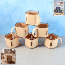 Premium Square Shape Tea Cup Set – 6 - Piece (150 ML) - justgrabit.in | Just Grab It
