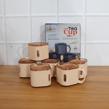 Premium Square Shape Tea Cup Set – 6 - Piece (150 ML) - justgrabit.in | Just Grab It