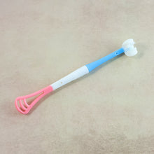 2 - in - 1 Baby Tongue Cleaner and Oral Massager Stick with Soft Silicone Brush Head - justgrabit.in | Just Grab It