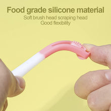 2 - in - 1 Baby Tongue Cleaner and Oral Massager Stick with Soft Silicone Brush Head - justgrabit.in | Just Grab It