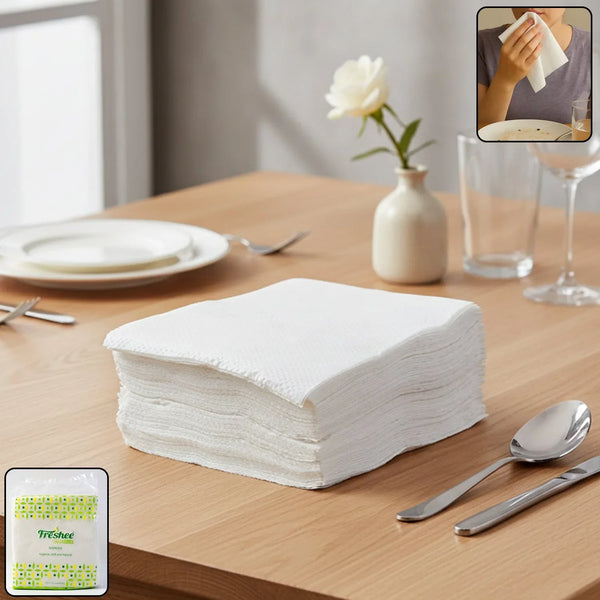 Freshee Premium Ultra - Soft Disposable Paper Napkins — 50 Pc (23 x 25 cm) - justgrabit.in | Just Grab It