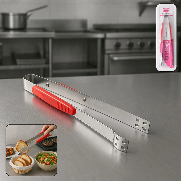 Supermom Premium Stainless Steel Multipurpose Kitchen Tongs (1 Pc) - Justgrabit Inc.