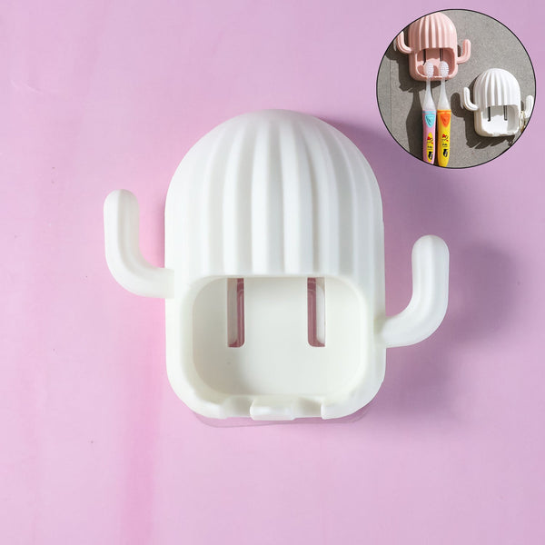 Wall Mounted Cactus - Shape Toothbrush Holder (1 Pc) - justgrabit.in | Just Grab It