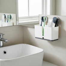 Wall Mounted 3 Compartment Toothbrush Holder with Adhesive Installation (1 Pc) - justgrabit.in | Just Grab It