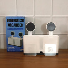 Wall Mounted 3 Compartment Toothbrush Holder with Adhesive Installation (1 Pc) - justgrabit.in | Just Grab It