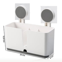 Wall Mounted 3 Compartment Toothbrush Holder with Adhesive Installation (1 Pc) - justgrabit.in | Just Grab It