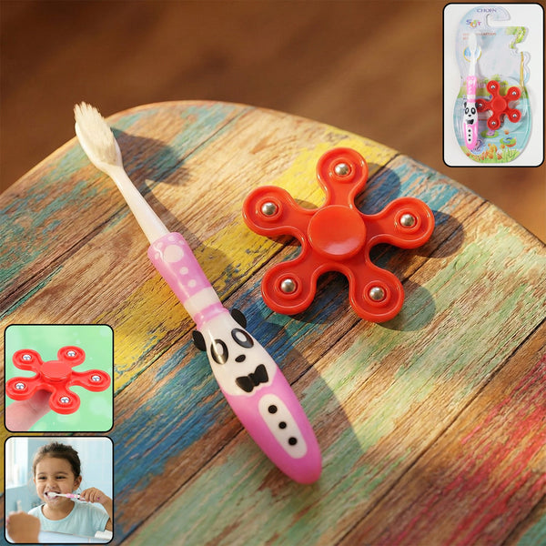 Kids Toothbrush and Fidget Spinner Toy Set - justgrabit.in | Just Grab It