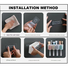 Wall Mounted Toothbrush Holder Set (1 Set) - justgrabit.in | Just Grab It