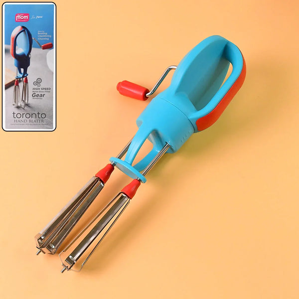 Supermom High - Speed Manual Hand Beater with Dual Stainless Steel Whisks (1 Pc) - justgrabit.in | Just Grab It