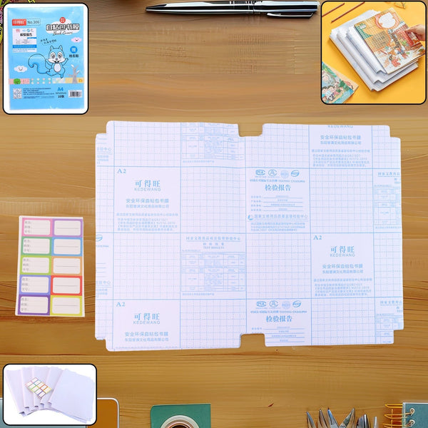 Transparent Book Cover (10 Pcs Set / 47x37cm) - justgrabit.in | Just Grab It