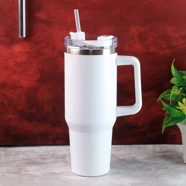 White Extra Large Insulated Travel Mug, Tumbler (1200ML - 1 Pc) - justgrabit.in | Just Grab It