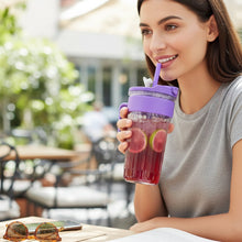 Kiddie Style Plastic Tumbler with Straw and Handle (500 ML Approx) - justgrabit.in | Just Grab It