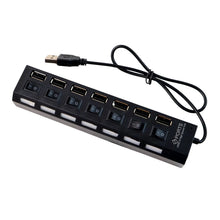 USB Splitter Multi Port USB 2.0 Hub, 7 Port with Independent On/Off Switch and LED Indicators USB A Port Data Hub, Suitable for PC Computer Keyboard Laptop Mobile HDD, Flash Drive Etc - Justgrabit Inc.